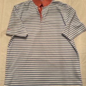 Striped Blue and White Polo Shirt